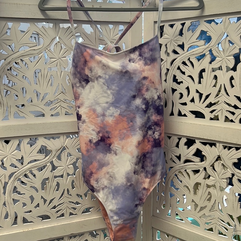 NWT Roxy active PT swimming one piece. Color: pink and purple tie dye.